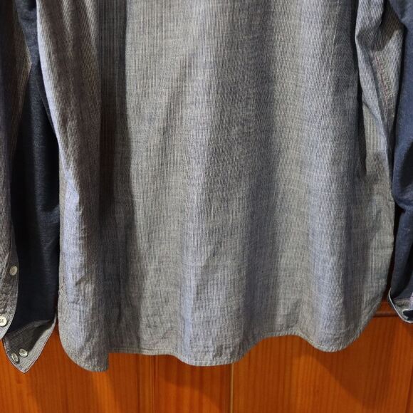 Robert Graham Blue Gray Pin Stripe Camo Flip Cuff Sleeves Button Down Shirt 2X - Picture 11 of 16